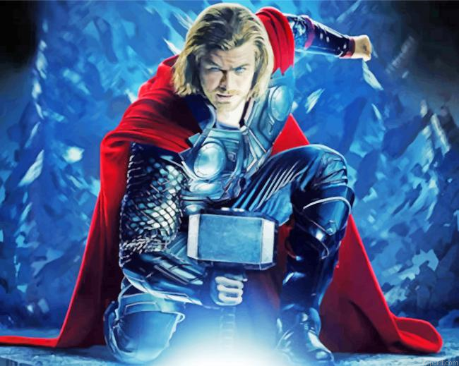 Thor Avengers Marvel Superhero Painting By Numberss.png