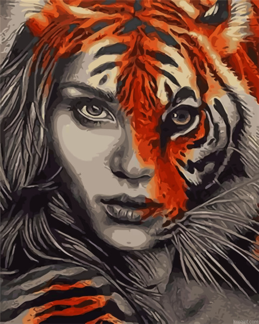 Tiger Woman Painting By Numberss.png