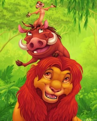 Timon Pumbaa And Simba Painting By Numberss.png