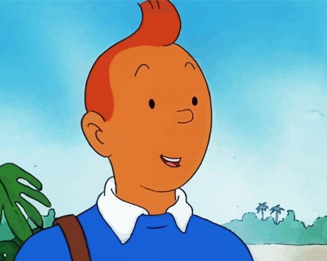 Tin Tin Cartoon Character Painting By Numberss.png