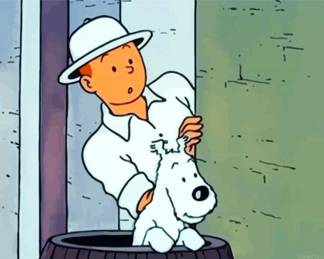 Tin Tin Cartoon Painting By Numberss.png