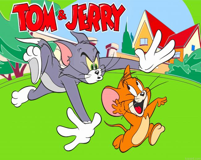 Tom Cat And Jerry Mouse Painting By Numberss.png