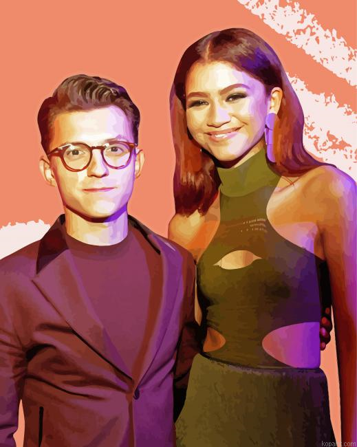 Tom Holland And Zendaya Painting By Numberss.png