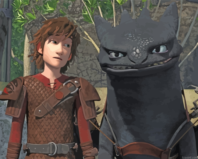Toothless Dragon And Hiccup Painting By Numberss.png