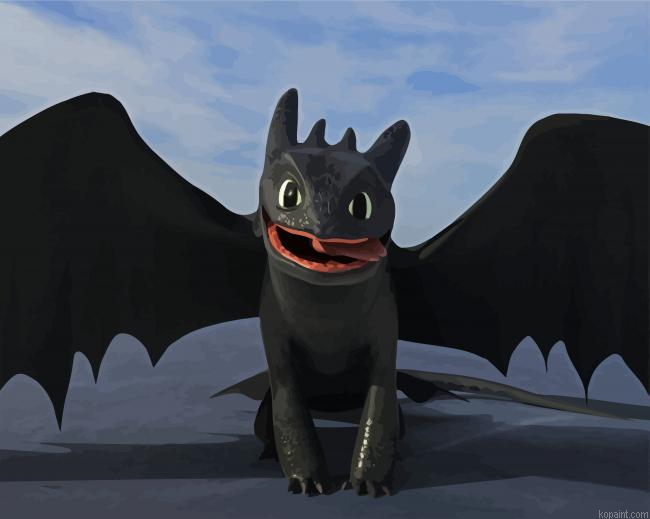 Toothless How To Train Your Dragon Paint By Numbers.png
