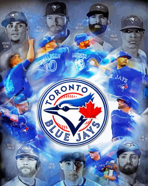 Toronto Blue Jays Logo And Players Painting By Numberss.png