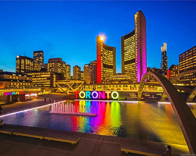 Toronto Canada By Night New Painting By Numberss.png