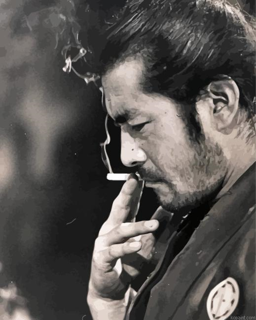 Toshiro Mifune Smoking Painting By Numberss.png