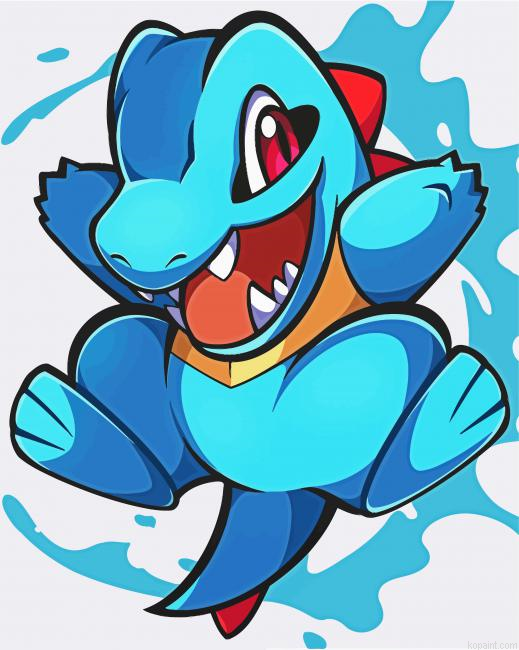Totodile Pokemon Painting By Numberss.png
