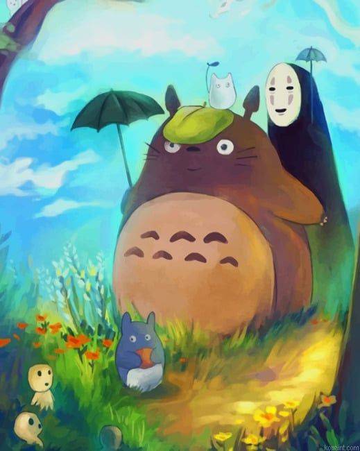 Totoro And No Face New Painting By Numberss.png
