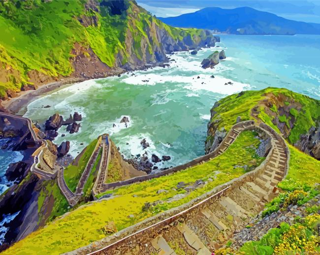 Tough Path To The Sea Painting By Numberss.png