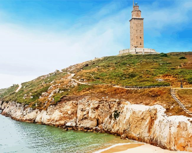 Tower Of Hercules Galicia Painting By Numberss.png