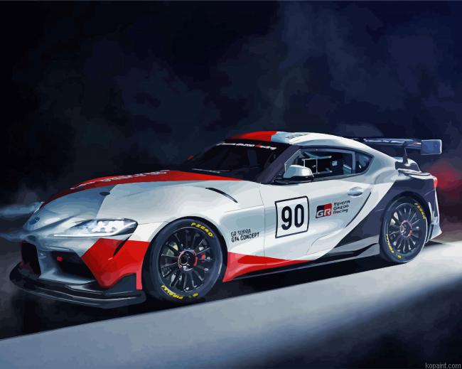 Toyota Gr Supra Race Car Painting By Numberss.png