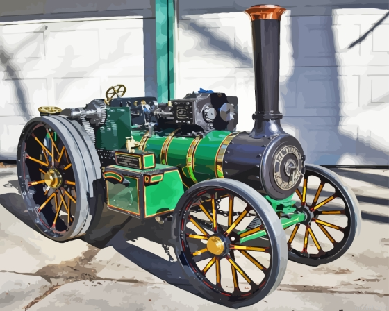 Traction Engine In Build Burrell Painting By Numberss.png