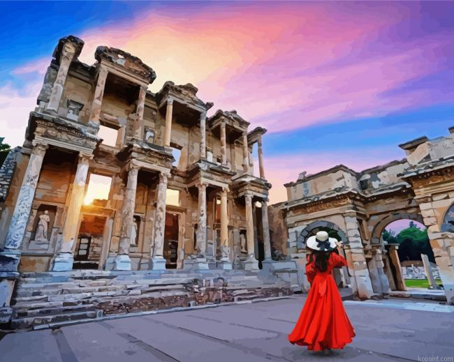 Traveling To Izmir Celsus Library Painting By Numberss.png
