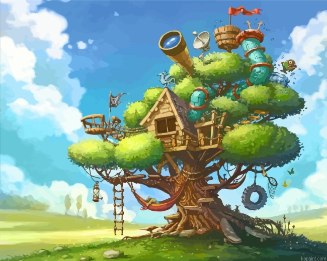 Tree House Painting By Numberss.png