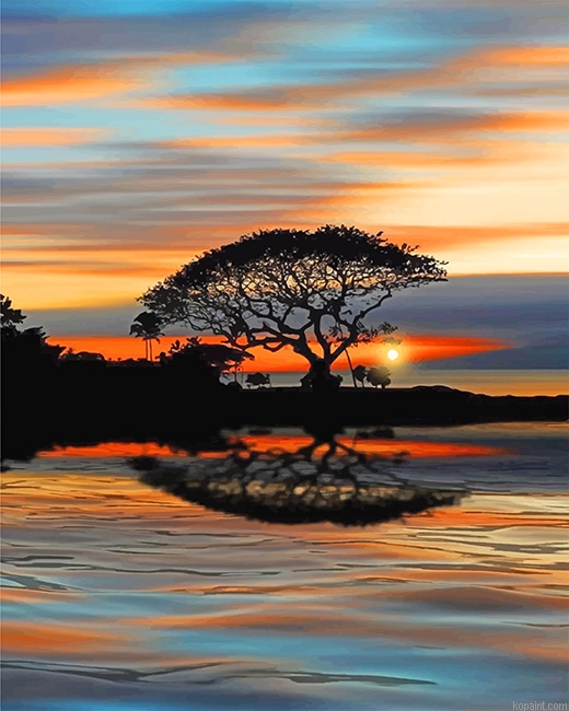 Tree Silhouette Sunset New Painting By Numberss.png