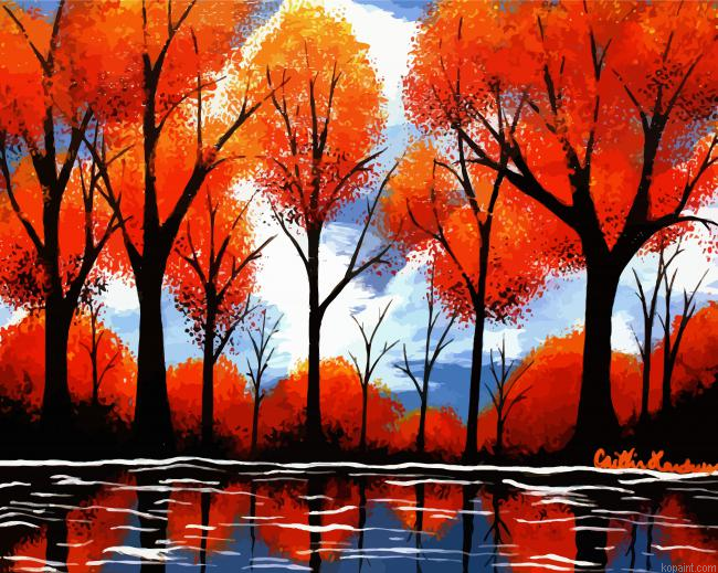 Trees Botanical Garden Art Painting By Numberss.png