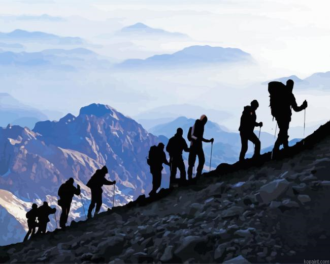 Trekking Hiking Silhouette Painting By Numberss.png