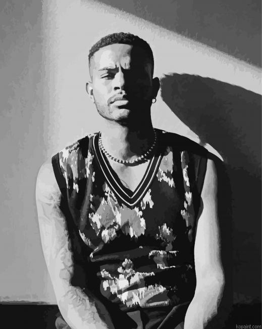Trevor Jackson Actor In Black And White Painting By Numberss.png