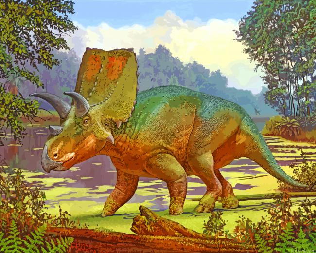 Triceratops Dinausor Painting By Numberss.png