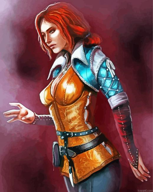 Triss Merigold The Witcher Game Painting By Numberss.png