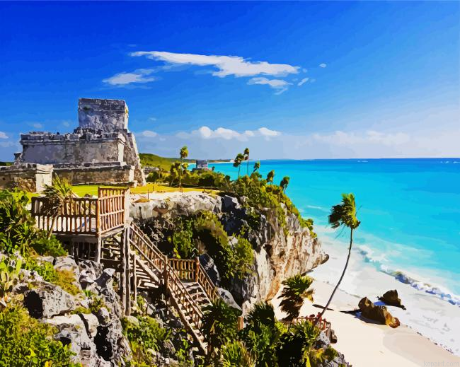 Tropical Cancun Seascape Paint By Numbers.png