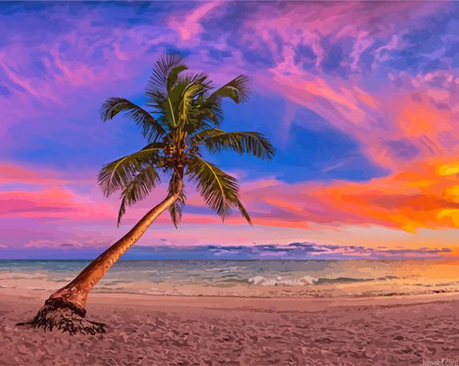 Tropical Sea Sunset Paint By Numbers.png