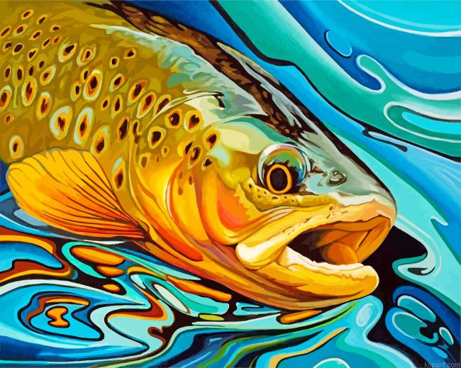Trout Fish Painting By Numberss.png