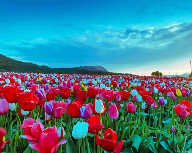 Tulip Field Landscape Painting By Numberss.png