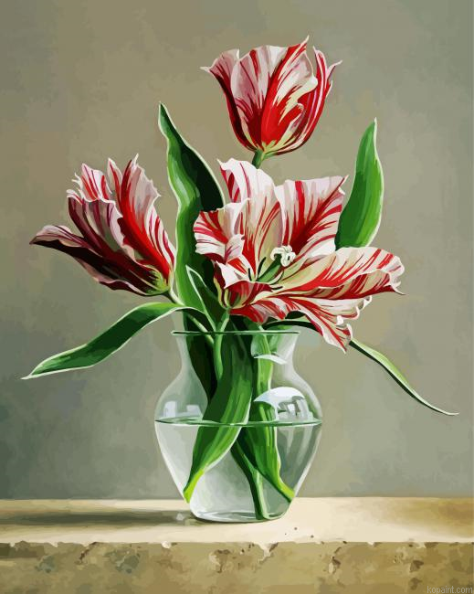 Tulips In Glass Vase Painting By Numberss.png