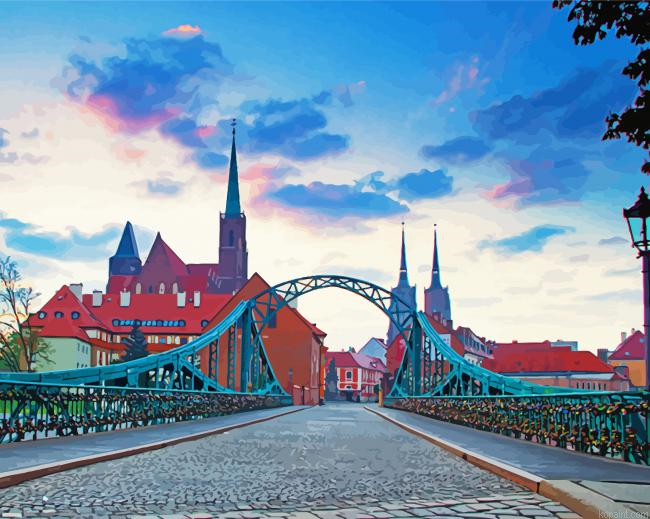 Tumski Bridge Wroclaw Poland Painting By Numberss.png