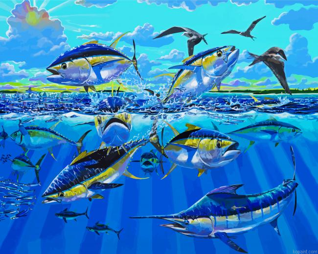 Tuna Fish In Sea Painting By Numberss.png