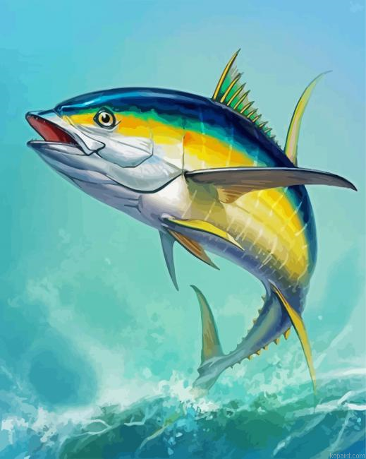 Tuna Fish Jump Painting By Numberss.png