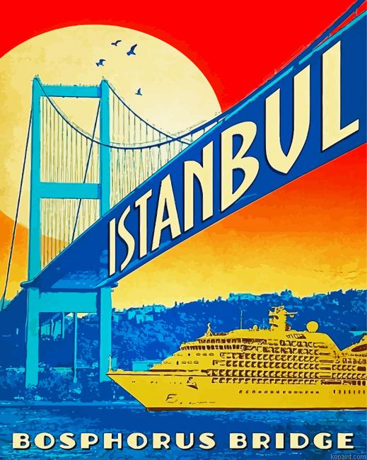 Turkey Bosphours Bridge Poster Painting By Numberss.png