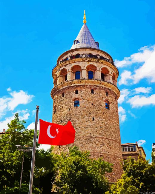Turkey Galata Tower Monument Paint By Numbers.png