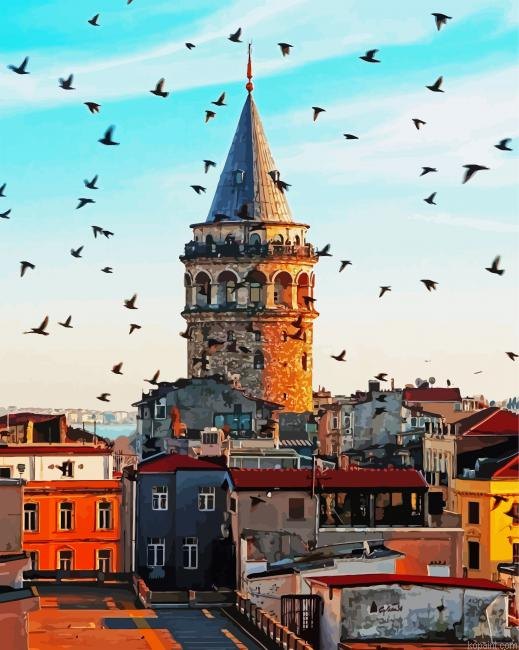 Turkey Galata Tower Paint By Numbers.png