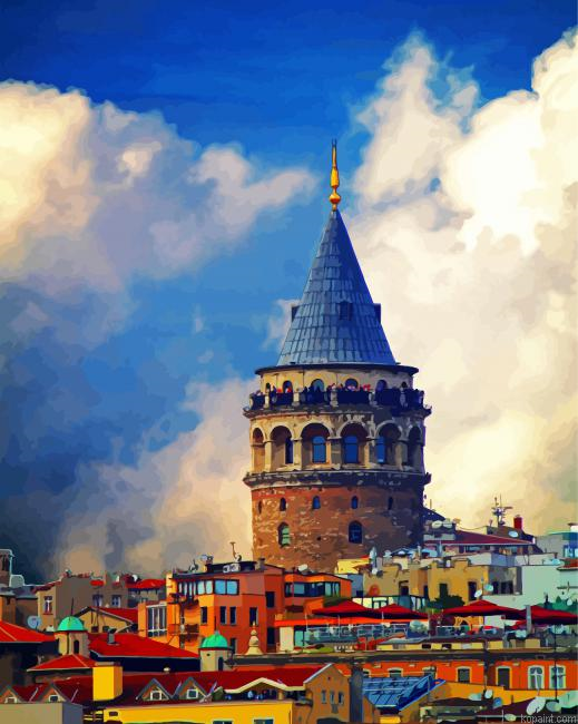 Turkey Istanbul Galata Tower Paint By Numbers.png