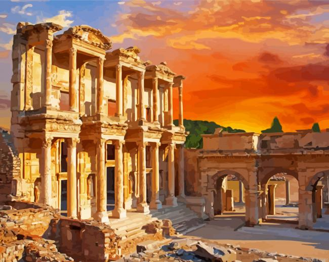 Turkey Izmir Celsus Library Painting By Numberss.png