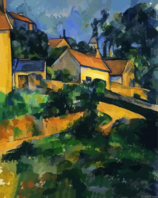 Turning Road At Montgeroult Cezanne Painting By Numberss.png