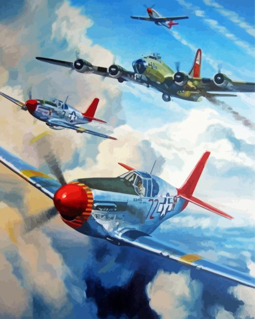 Tuskegee Airmen American Military Planes Paint By Numbers