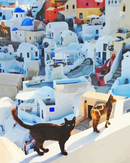 Two Cats In Greece Painting By Numberss.png