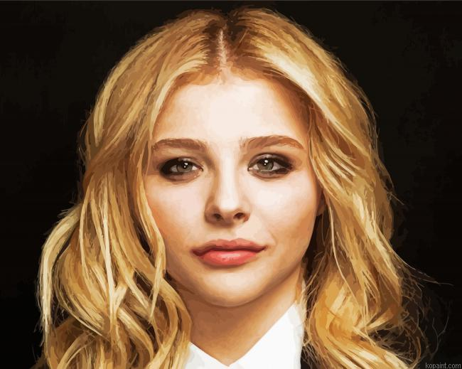 Usa Actress Chloe Moretz Face Painting By Numberss.png