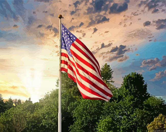 Usa Flag Painting By Numberss.png