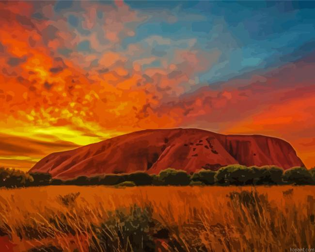 Uluru National Park At Sunset Painting By Numberss.png