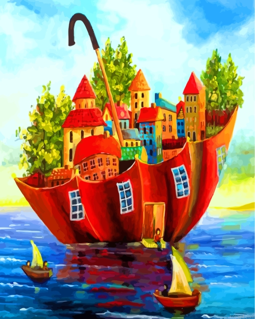 Umbrella Buildings Paint By Numbers