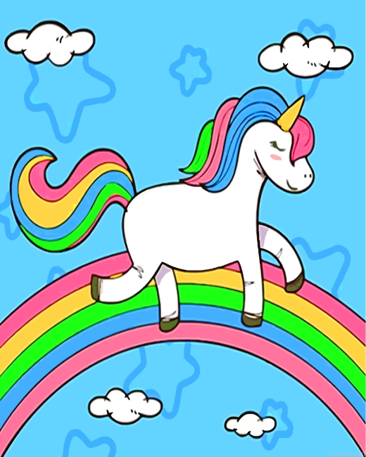 Unicorn And Rainbow Painting By Numberss.png