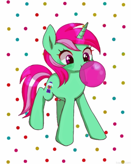 Unicorn Blowing Bubble Gum Painting By Numberss.png