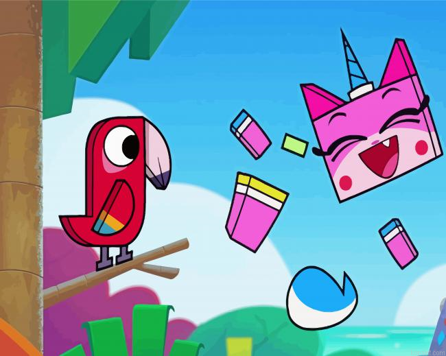 Unikitty Cartoon Painting By Numberss.png