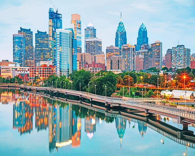 Usa Philadelphia Skyline New Painting By Numberss.png